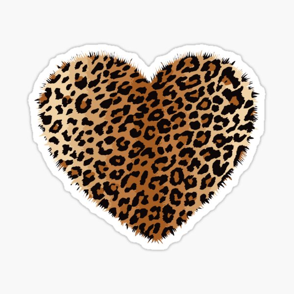 Leopard Heart Stickers for Sale