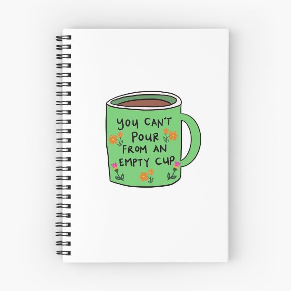 Item preview, You can't pour from an empty cup | self care | quote designed and sold by The Indigo Sea.