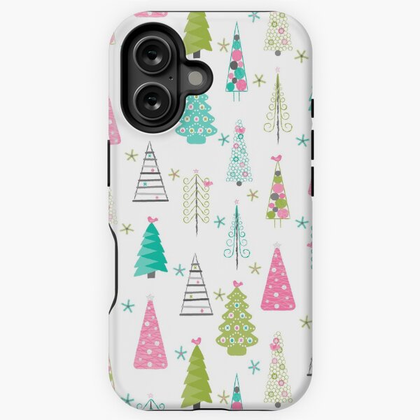 Item preview, Swedish Minimalist Christmas Trees Pattern - Modern Pink and Blue designed and sold by WickedRefined - Nicole Demereckis.