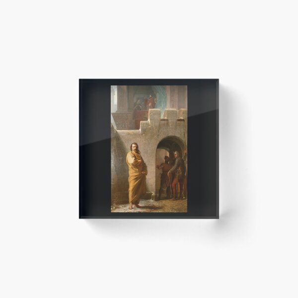 Heinrich vor Canossa" by Eduard Schwoiser Acrylic Block