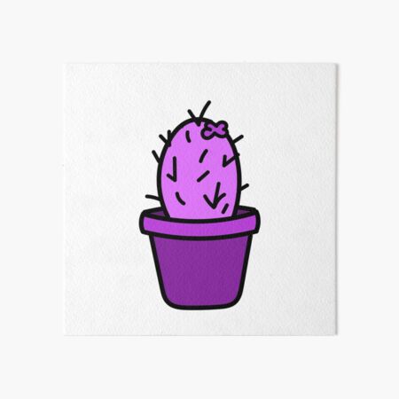 Purple Cactus Art Board Print