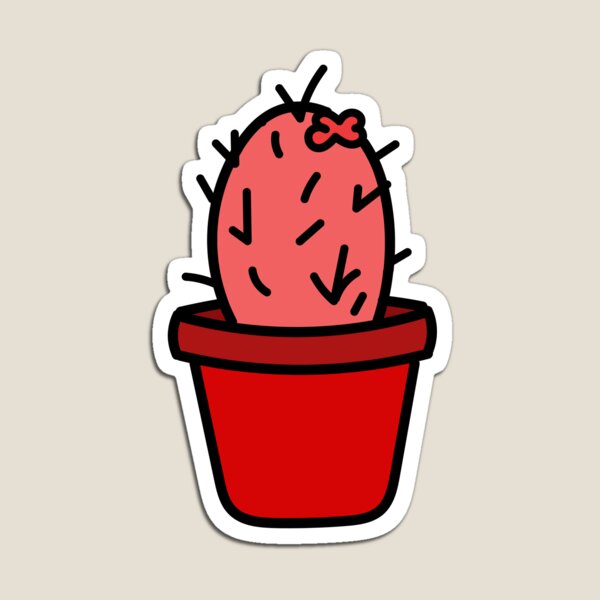 Red Cactus Magnet