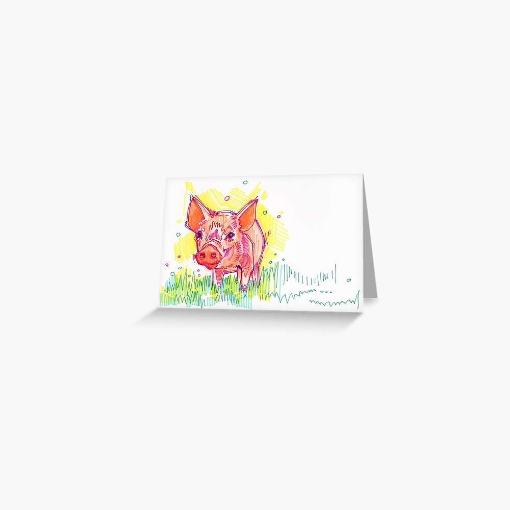 Piglet drawing - 2011 Greeting Card