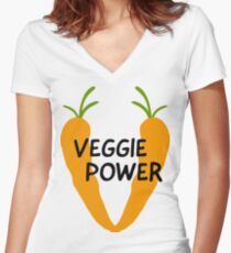 Veggie Power Women's Fitted V-Neck T-Shirt