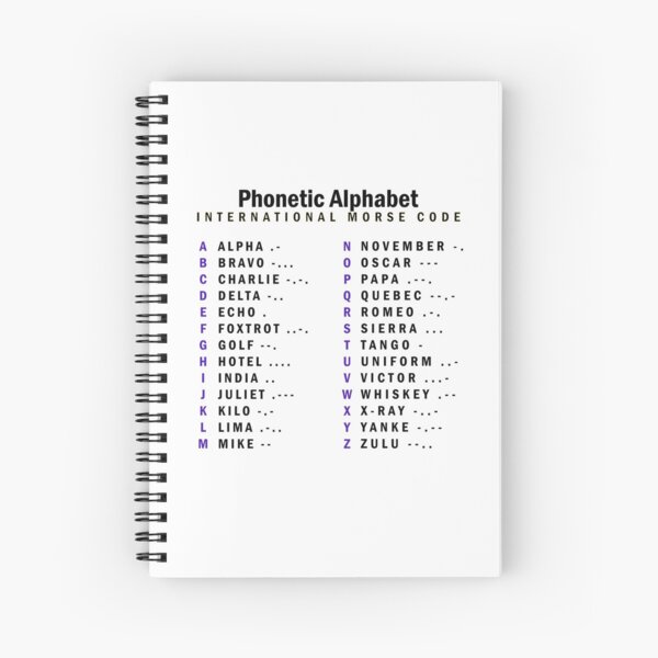 Phonetic Alphabet Spiral Notebooks Redbubble