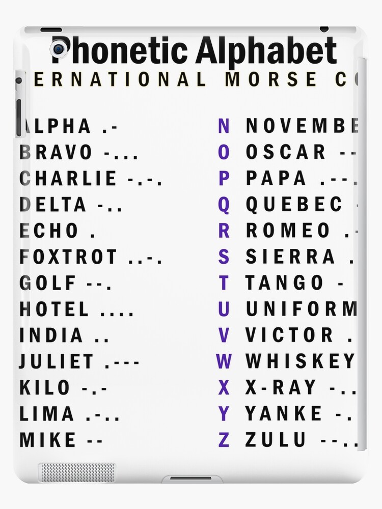 Phonetic Alphabet International Morse Code Ipad Case Skin By Wmskiff Redbubble