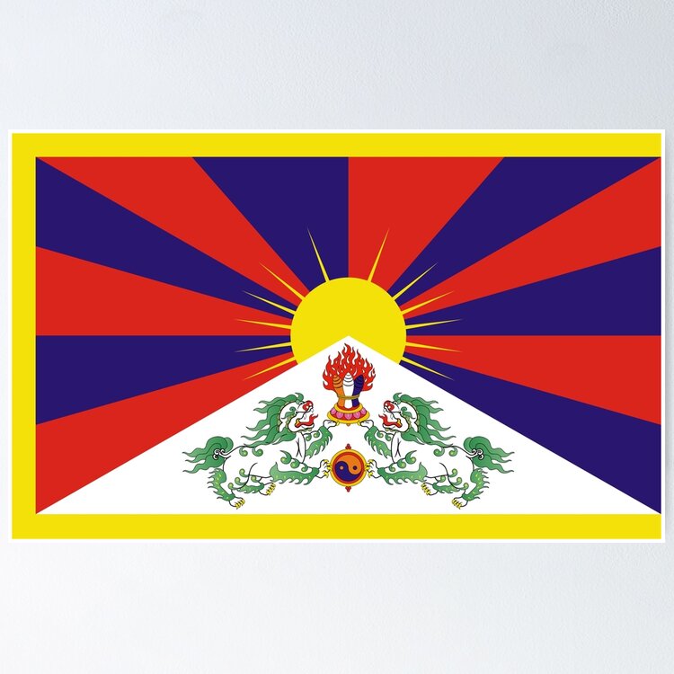 Free Tibet - Tibetan Flag - Peu Rangzen  Sticker