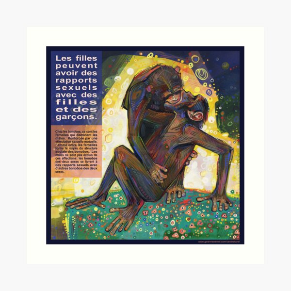 Le Baiser (Le Bonobo) Art Print