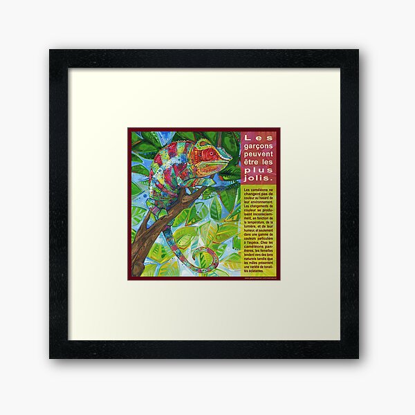 Sur la Passerelle (Le Caméléon Panthère) Framed Art Print
