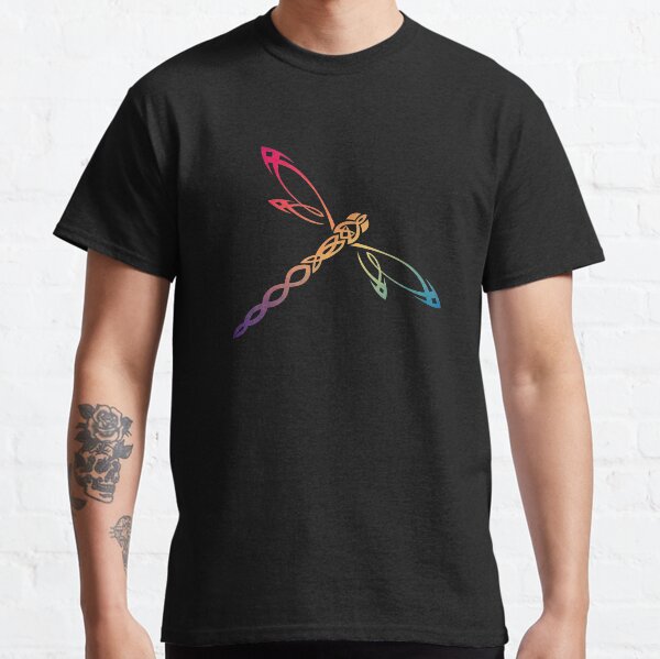 Dragonfly Sassenach Gaelic Rainbow Tribal design Classic T-Shirt