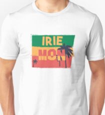 Irie Montag-Reggae-Entwurf mit den Palmen Jamaikaner, der alles Irie sagt Unisex T-Shirt