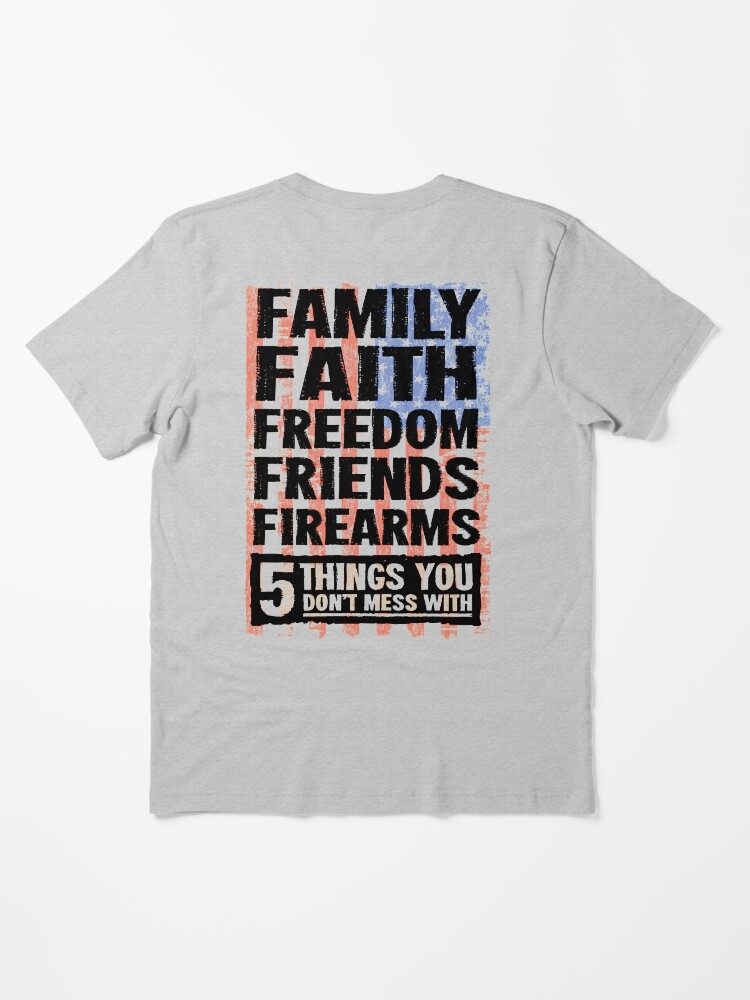 Faith family firearms t shirt Clearance