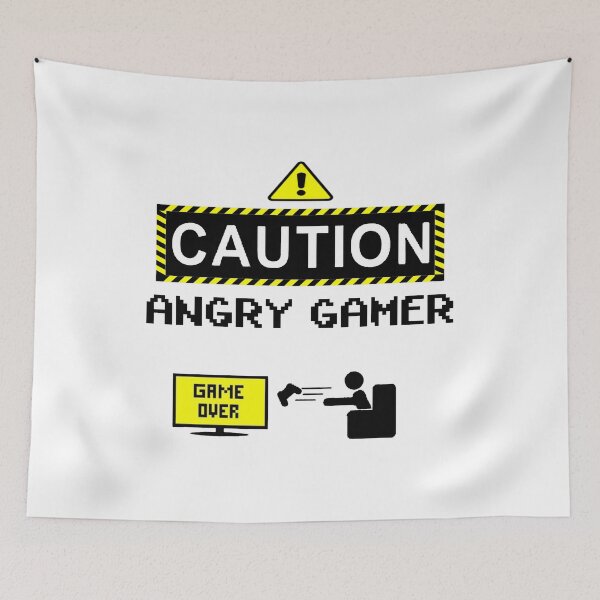 Item preview, Caution Angry Gamer Game Over Funny Gaming Unisex designed and sold by DibbaDesigns.