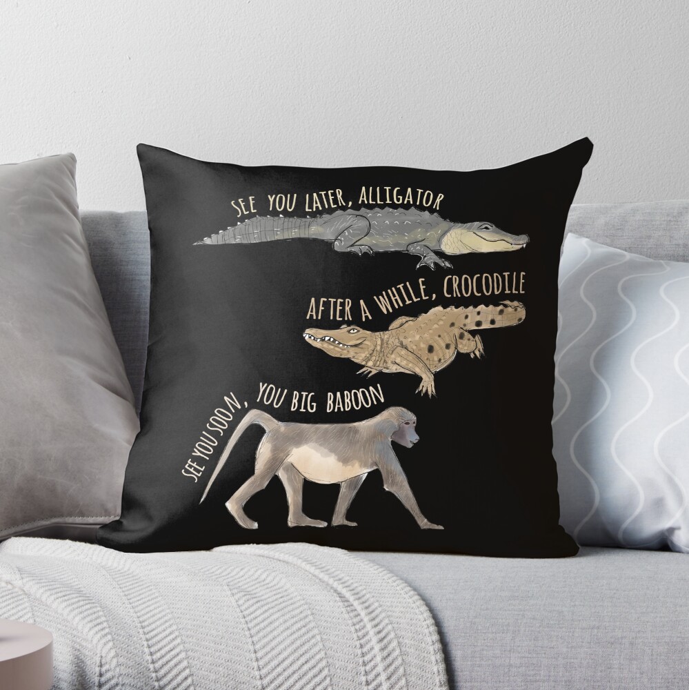 Alligator shop throw pillow