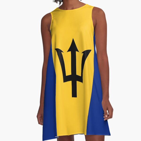 Barbados Flag A-Line Dress