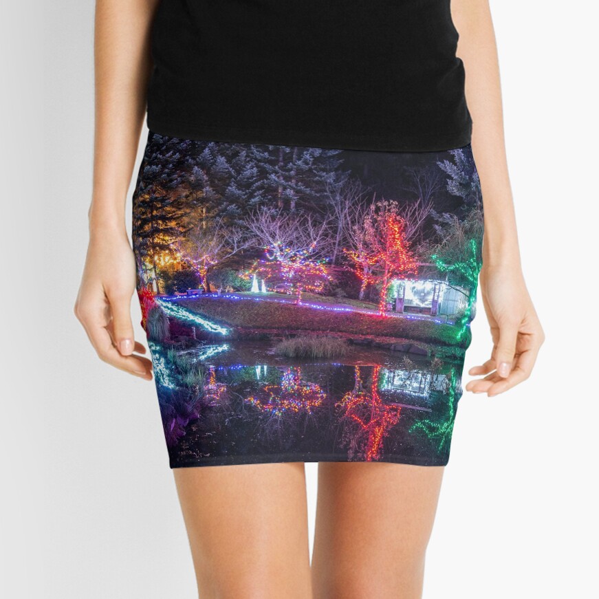 Christmas Lights at the Japanese Gardens Mini Skirt