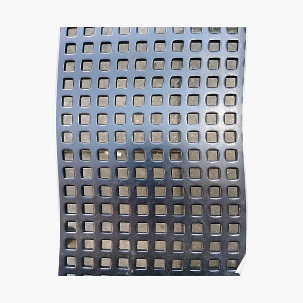 #pattern, #design, #steel, #grid, #square, #repetition, #shape, #rusty Poster