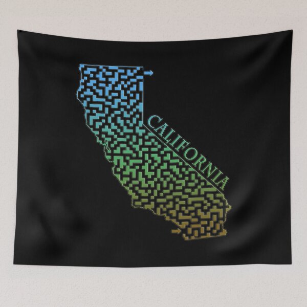 Item preview, California State Outline Colorful Maze & Labyrinth designed and sold by gorff.