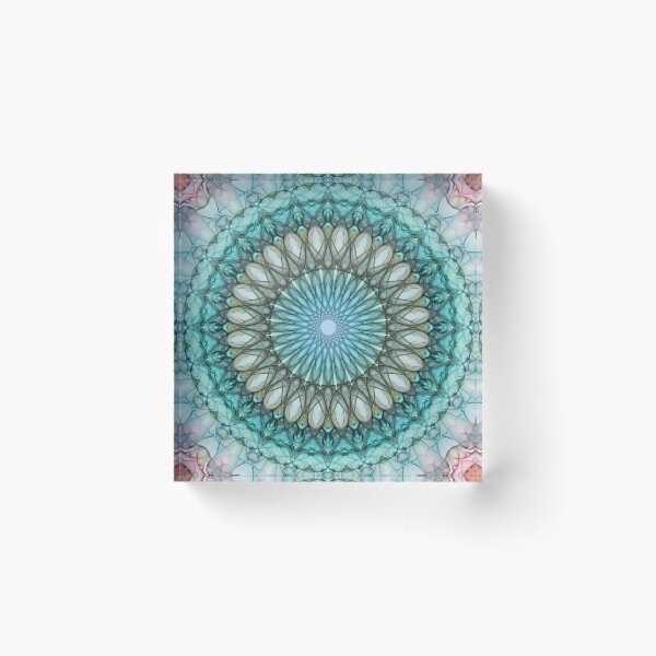 Item preview, Pretty delicate mandala in light blue and brown tones designed and sold by JBlaminsky.