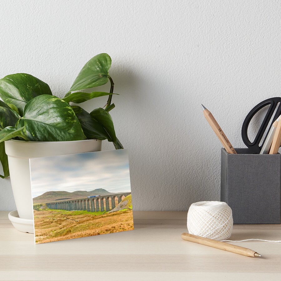 Ribblehead, Ingleborough and Train Art Board Print