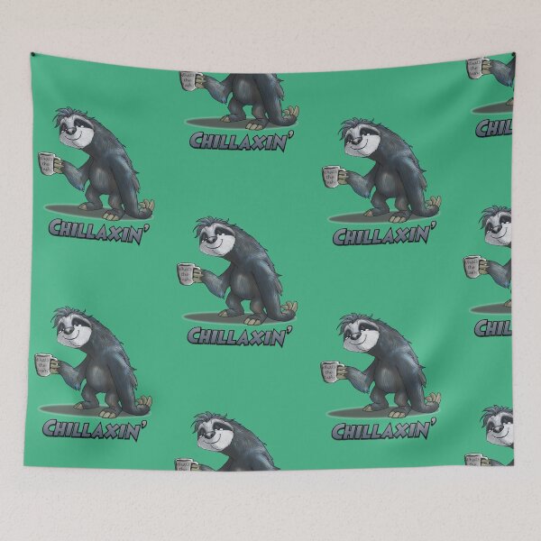 Item preview, Sloth Chillaxing with a hot beverage designed and sold by Samuraibuni.