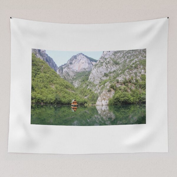 Item preview, wooden house on green river  designed and sold by goceris.