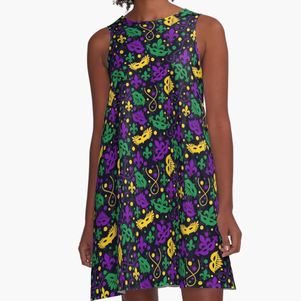 Mardi Gras A-Line Dress