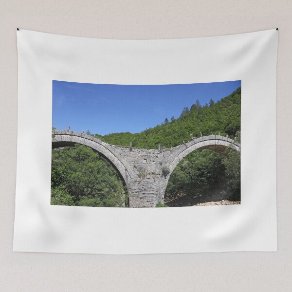 Item preview, Old Kalogeriko arched stone bridge detail Zagoria Greece designed and sold by goceris.