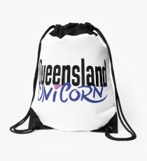 Queensland Unicorn Australia Raised Me Drawstring Bag
