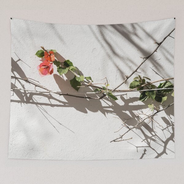 Item preview, Sharp Thorny Shadows - Elegant Bougainvillea on Whitewashed Stuccoed Wall designed and sold by Georgia Mizuleva.