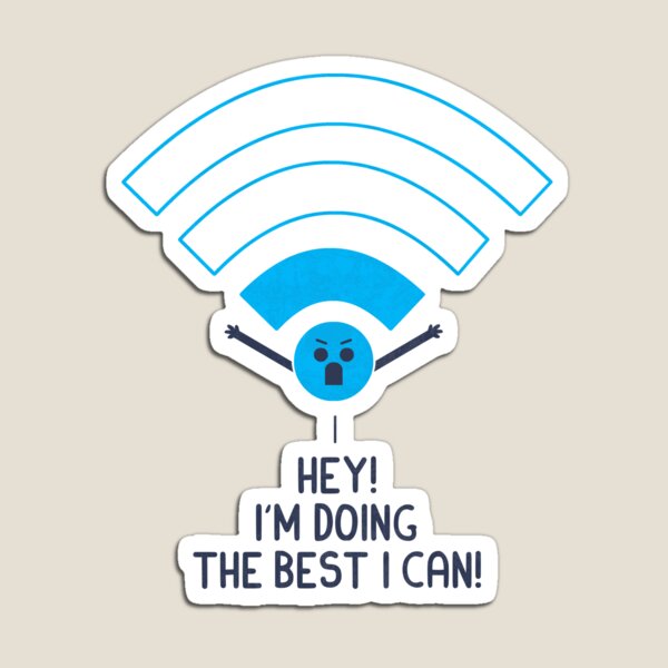 Vista previa del artículo con la obra «Wifi enojado», diseñado y vendido por HandsOffMyDinosaur.
