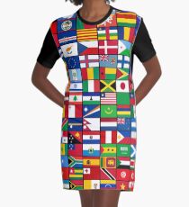 Die Flaggen der Welt T-Shirt Kleid