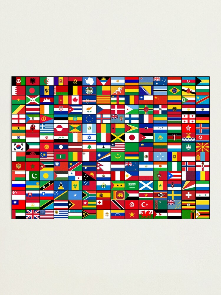Lámina fotográfica for Sale con la obra «Las banderas del mundo» de  WorldFlagCo