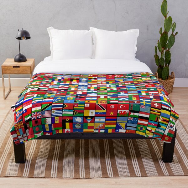 The World's Flags Throw Blanket