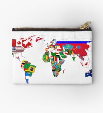 World Flags Map Zipper Pouch