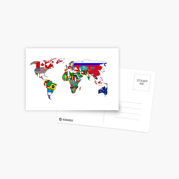 Aperçu de l'œuvre Carte des drapeaux du monde créée et vendue par WorldFlagCo.