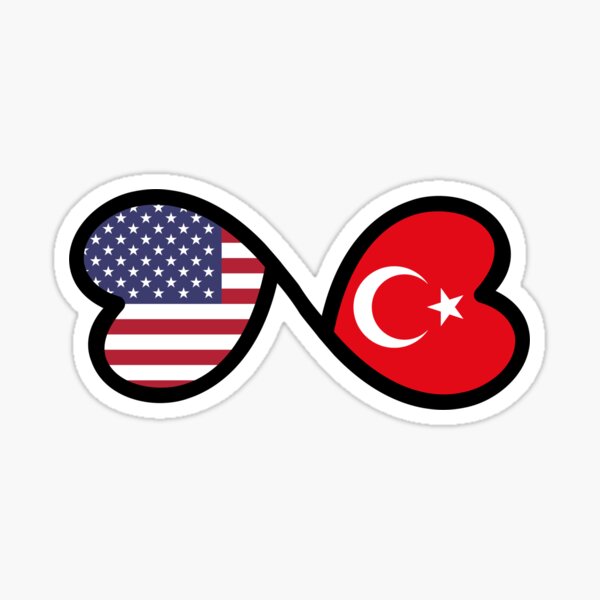 Drapeau Turquie - 8 stickers - 9.5 x 6.3 cm - Sticker/autocollant