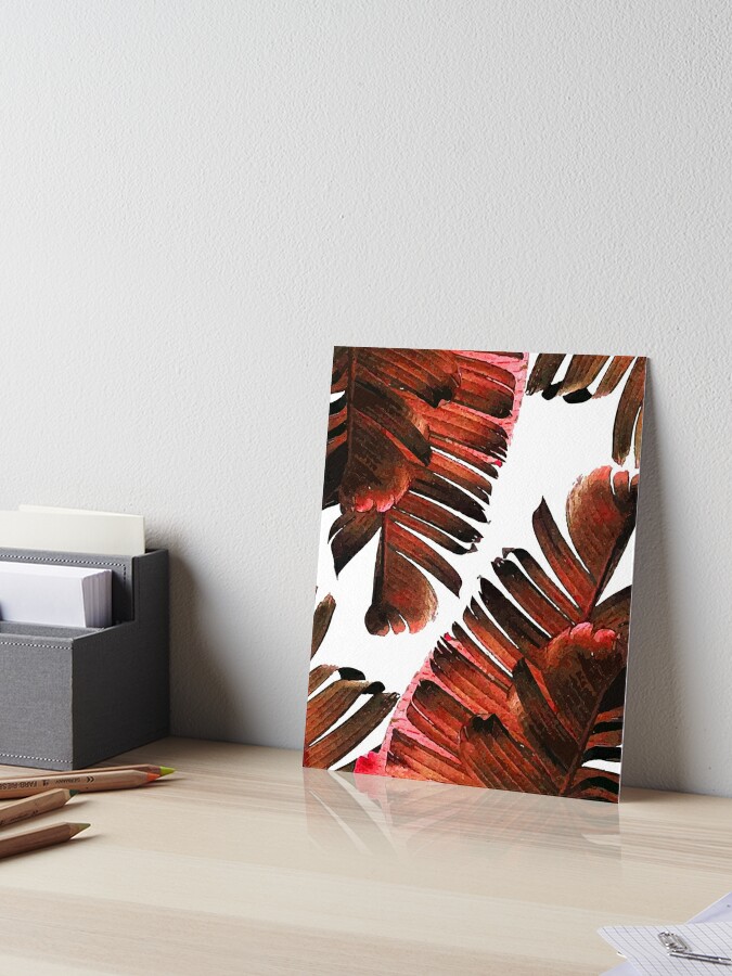 Banana Leaf - Tropical Leaf Print - Botanical Art - Modern Abstract -  Brown, Copper, Red Art Board Print for Sale by Studio Grafiikka