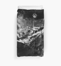 serval cat splatter watercolor black white Duvet Cover