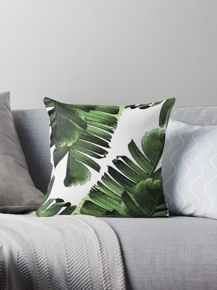 Banana Leaf - Tropical Leaf Print - Botanical Art - Modern Abstract - Green,  Olive Throw Pillow for Sale by Studio Grafiikka