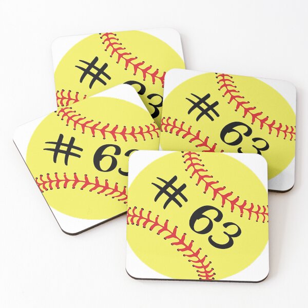 Item preview, Softball Player Jersey No 63 Back Number #63 Ball Sport Sticker Gift designed and sold by theshirtinator.