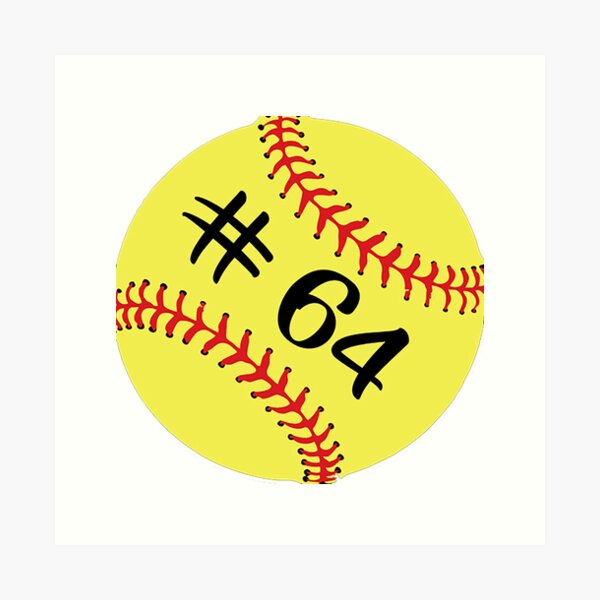 Item preview, Softball Player Jersey No 64 Back Number #64 Ball Sport Sticker Gift designed and sold by theshirtinator.