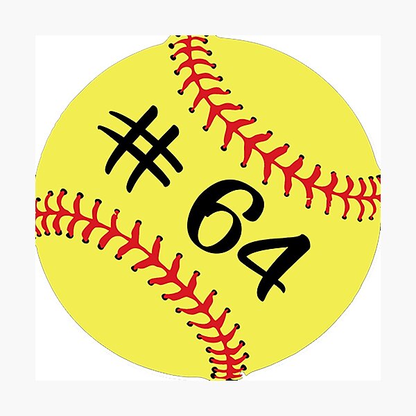 Item preview, Softball Player Jersey No 64 Back Number #64 Ball Sport Sticker Gift designed and sold by theshirtinator.