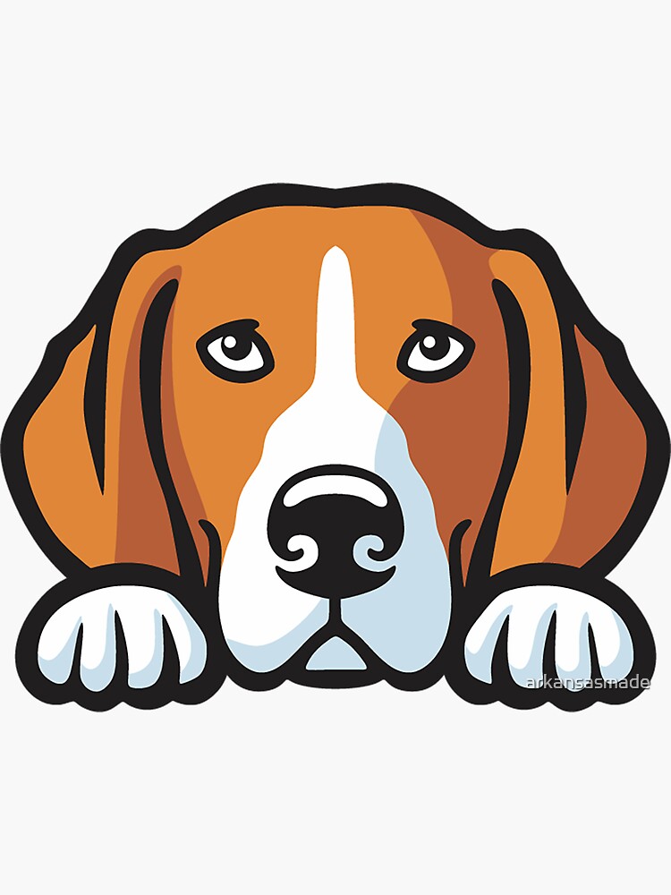 "Beagle Peeking Dog" Sticker for Sale by arkansasmade | Redbubble