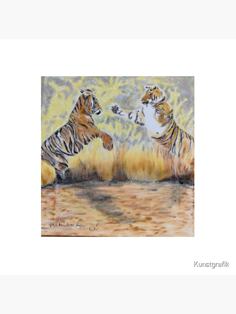 Tiger Decor Black and White Oil Painting Animal Art Print by Eric Sweet 