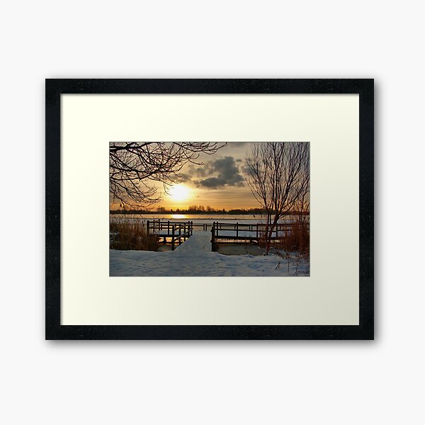 Wintermorning near the lake Framed Art Print