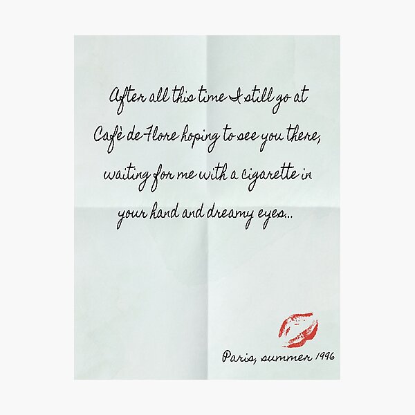 LOST LOVE LETTER SHIRT Photographic Print