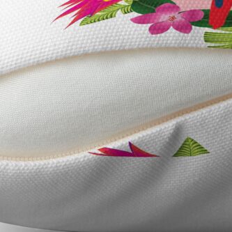 Alternate view of Tropical parrot design Throw Pillow