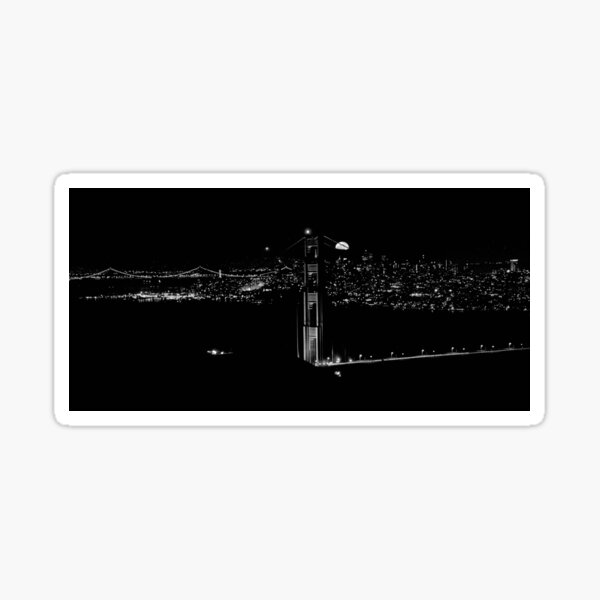 The rise of the supermoon over San Francisco Sticker