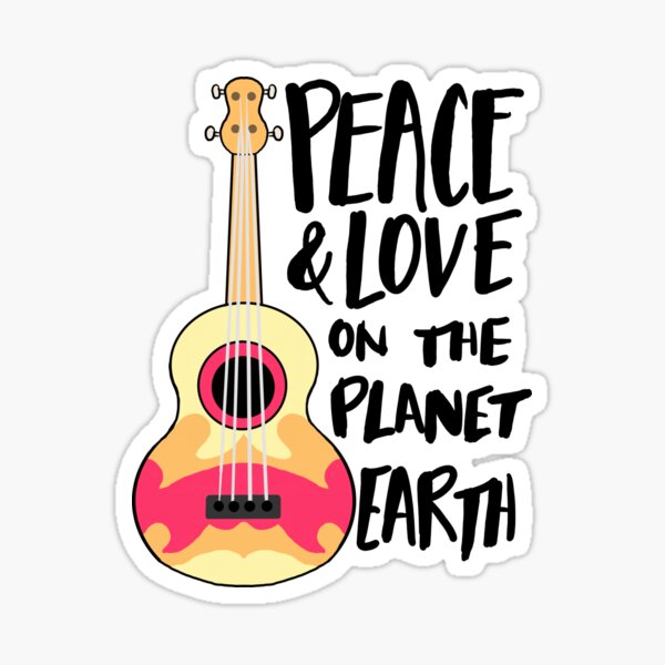 Peace & Love on the Planet Earth Sticker